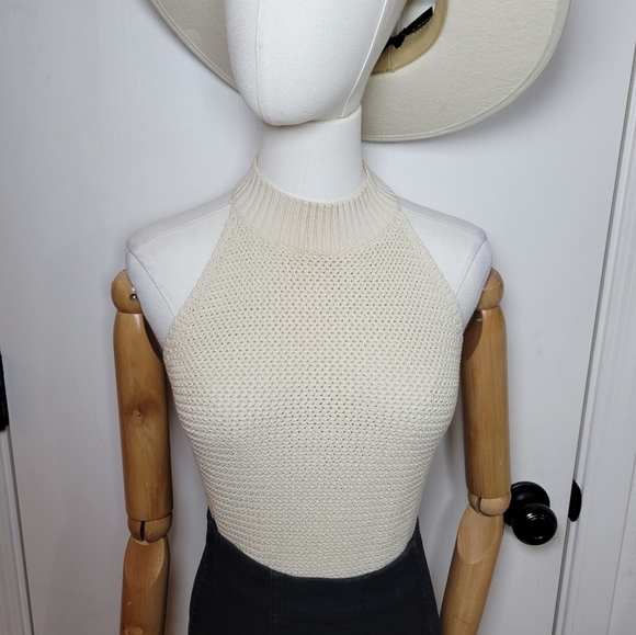 Loft Crochet Cotton Blend Tank Top Size Small Boho Chic Lightweight Knit - Picture 2 of 10